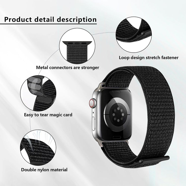 Super Smuk Nylon Universal Rem passer til Apple Smartwatch - Lilla#serie_6
