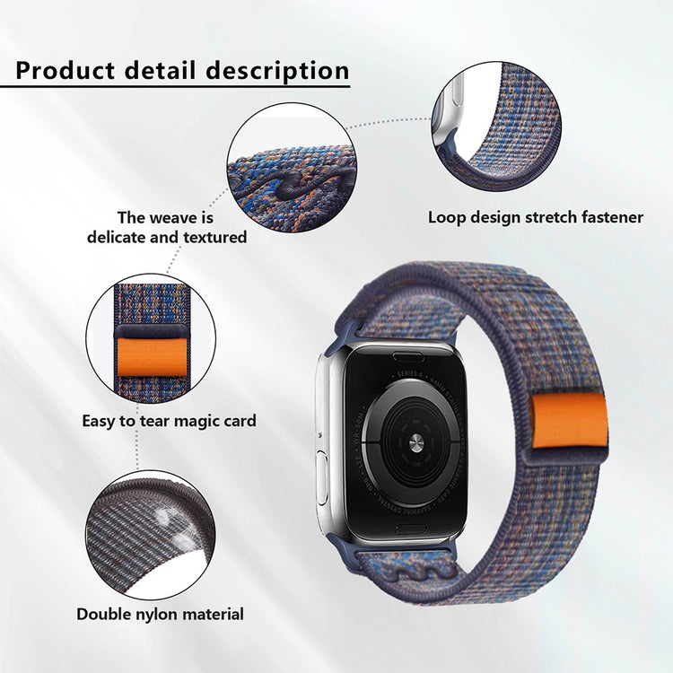 Helt Vildt Fint Nylon Universal Rem passer til Apple Smartwatch - Blå#serie_11