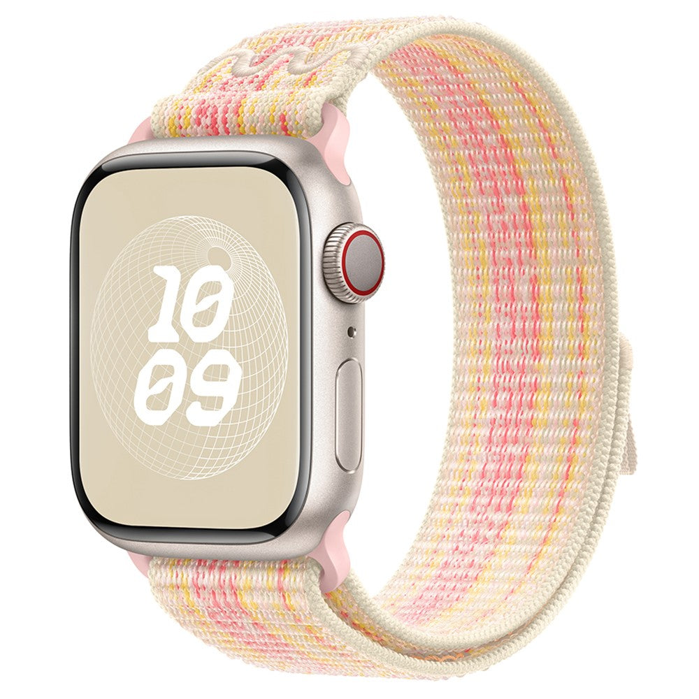 Helt Vildt Fint Nylon Universal Rem passer til Apple Smartwatch - Pink#serie_12