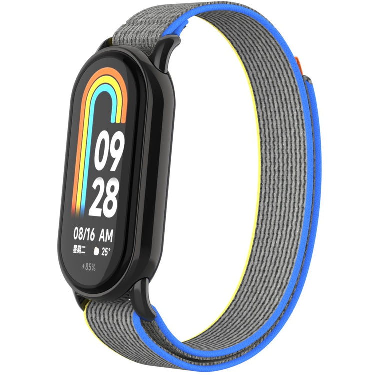 Helt Vildt Flot Nylon Rem passer til Xiaomi Smart Band 8 - Blå#serie_7