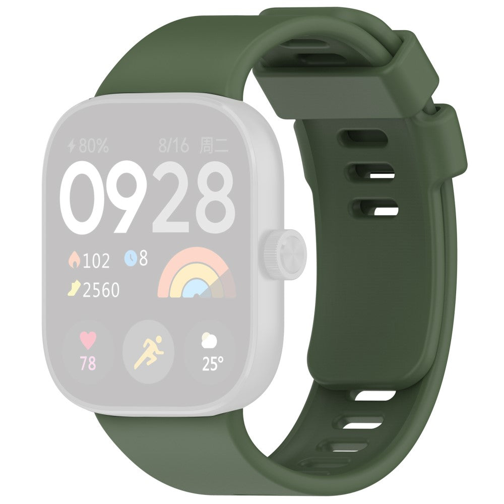 Mega Smuk Silikone Rem passer til Xiaomi Redmi Watch 4 - Grøn#serie_2