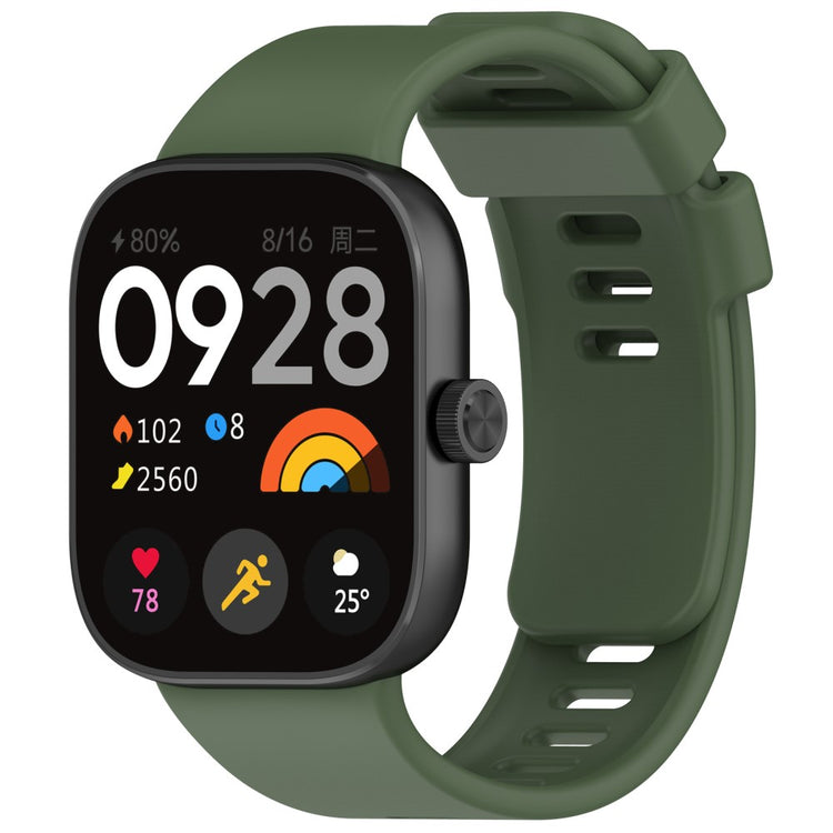 Mega Smuk Silikone Rem passer til Xiaomi Redmi Watch 4 - Grøn#serie_2