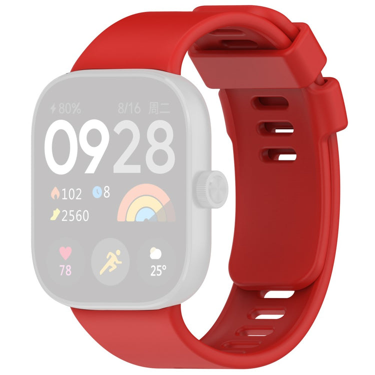 Mega Smuk Silikone Rem passer til Xiaomi Redmi Watch 4 - Rød#serie_4