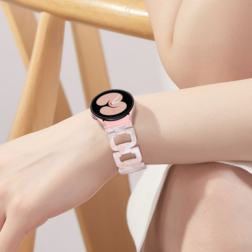 Resin Strap Samsung Galaxy Watch6 40mm / 44mm / Watch6 Classic 43mm / 47mm D-Shape Bracelet Watchband - Pink Flower#serie_2