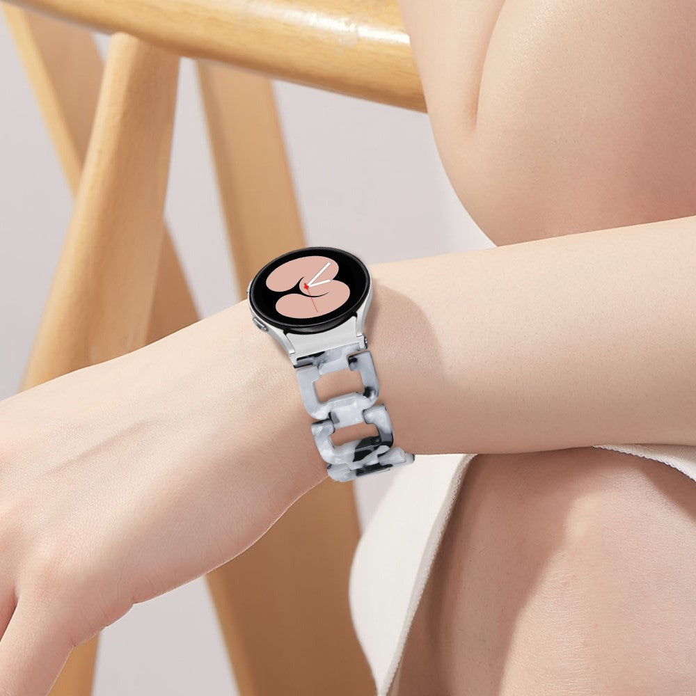 Resin Strap Samsung Galaxy Watch6 40mm / 44mm / Watch6 Classic 43mm / 47mm D-Shape Bracelet Watchband - Black+White#serie_4