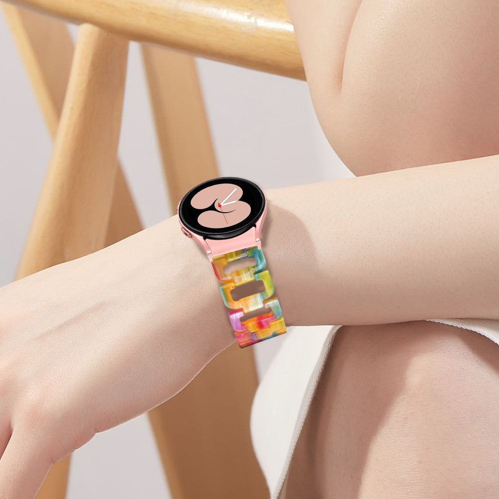 Resin Strap Samsung Galaxy Watch6 40mm / 44mm / Watch6 Classic 43mm / 47mm D-Shape Bracelet Watchband - Rainbow#serie_7