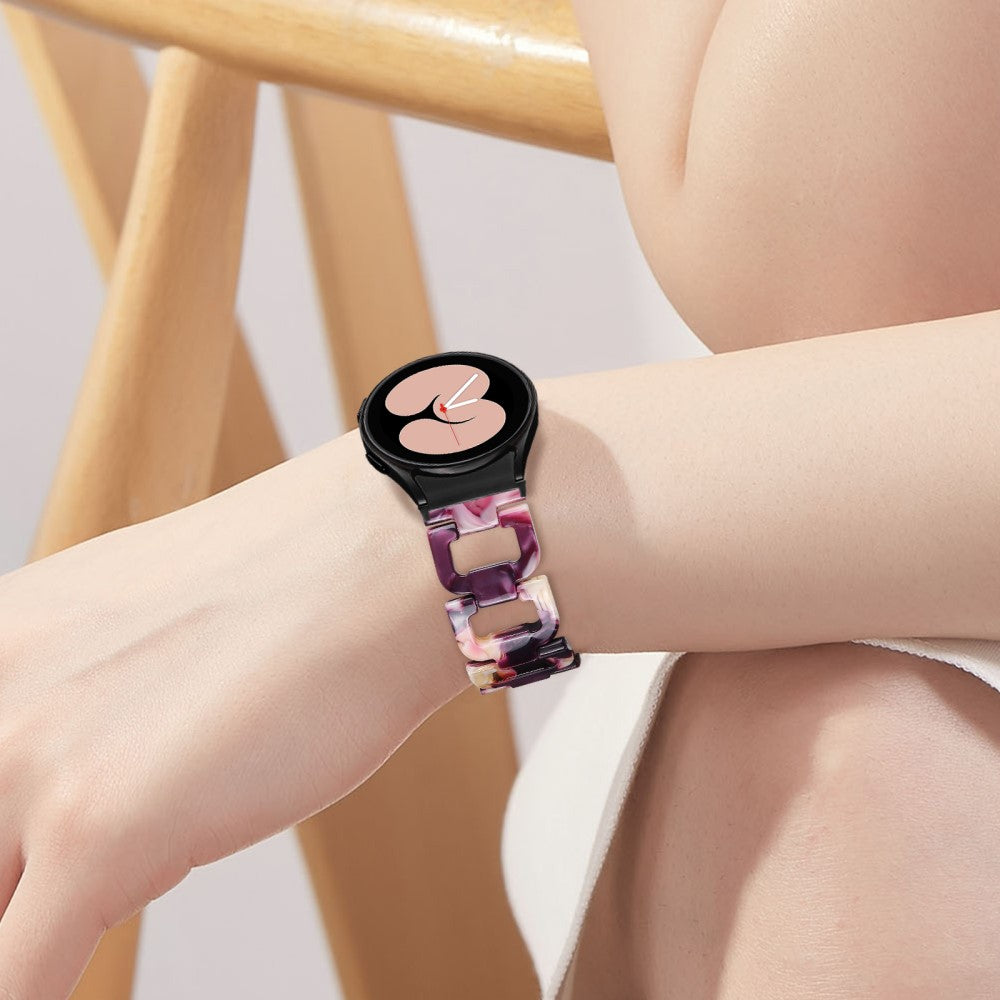 Resin Strap Samsung Galaxy Watch6 40mm / 44mm / Watch6 Classic 43mm / 47mm D-Shape Bracelet Watchband - Glitter Purple#serie_10