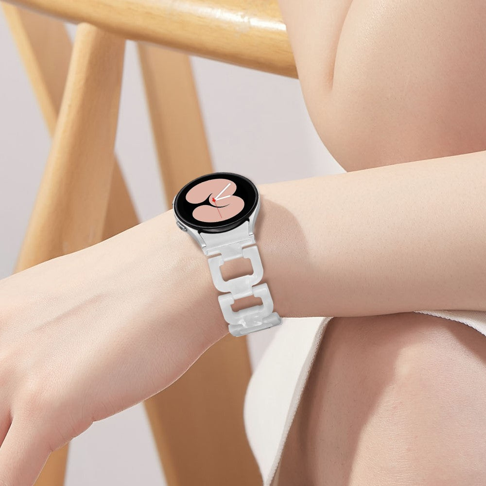 Resin Strap Samsung Galaxy Watch6 40mm / 44mm / Watch6 Classic 43mm / 47mm D-Shape Bracelet Watchband - Pearl White#serie_13