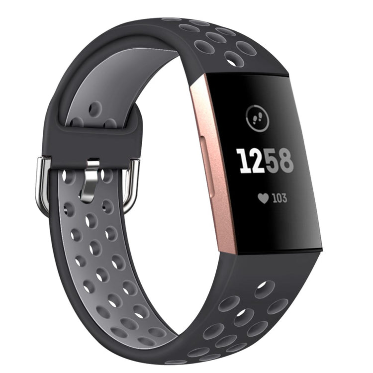 Fitbit Charge 3 / Fitbit Charge 4 Silicone Universel Strap - Black#serie_7