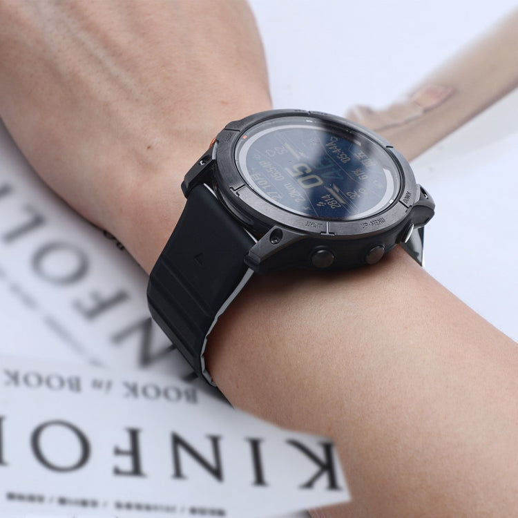 Super Durable Garmin Smartwatch Silicone Universel Strap - Black#serie_4