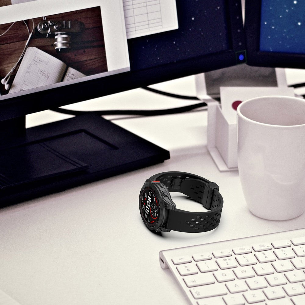 Mega Comfortable Garmin Smartwatch Silicone Universel Strap - Black#serie_1