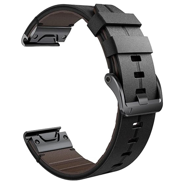 Superb Garmin Smartwatch Genuine Leather Universel Strap - Black#serie_1