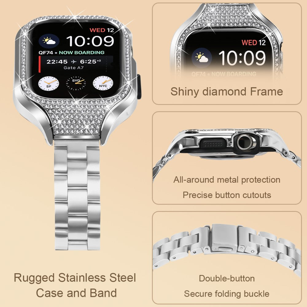 Comfortable Apple Smartwatch Rhinestone Universel Strap - Silver#serie_013