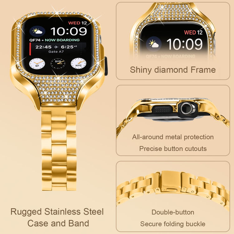 Lovely Apple Smartwatch Rhinestone Universel Strap - Gold#serie_3