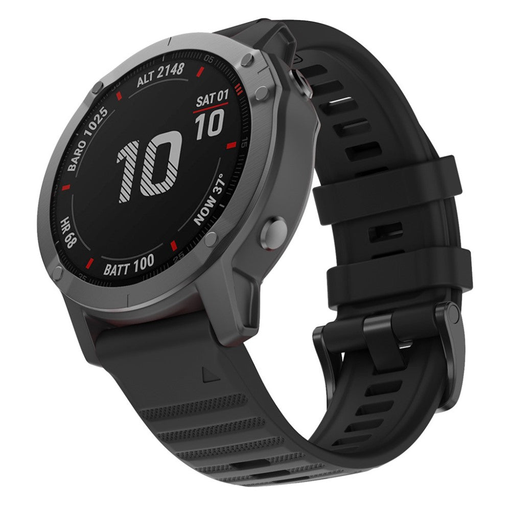 Really Beautiful Garmin Smartwatch Silicone Universel Strap - Black#serie_1