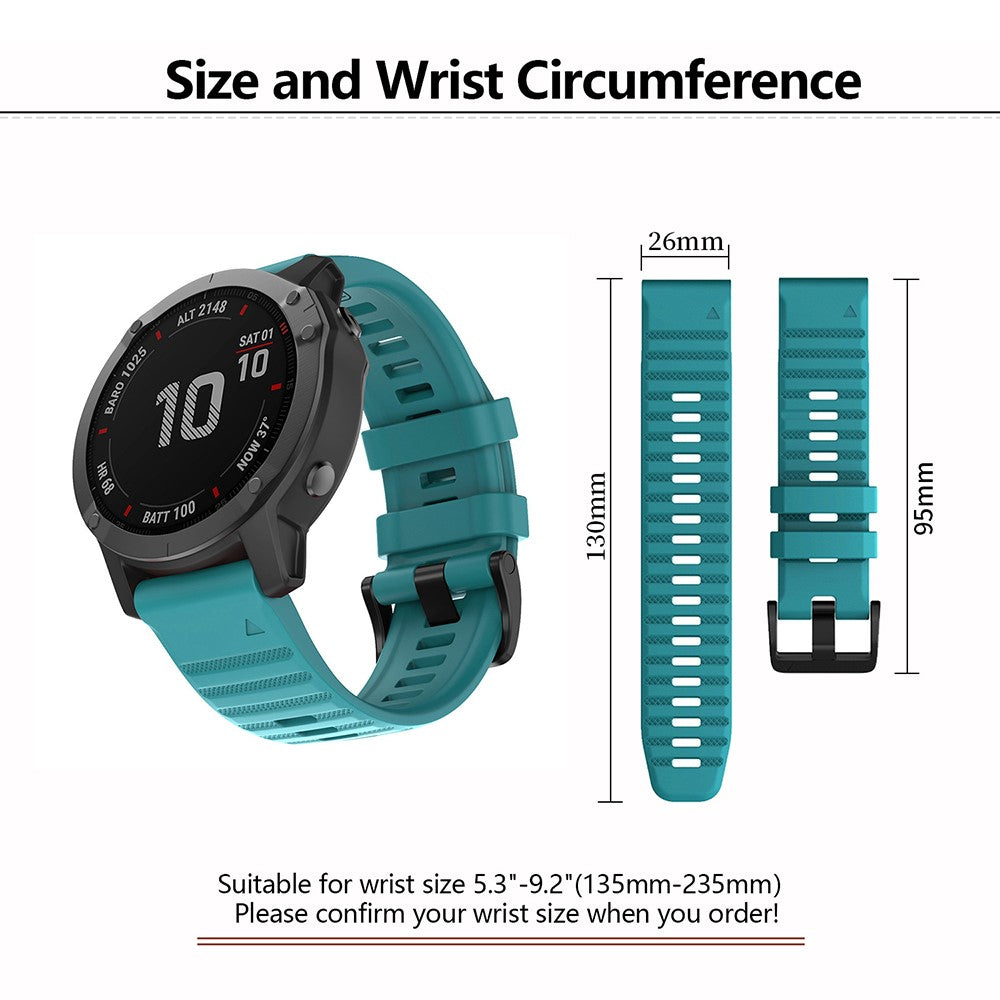 Really Beautiful Garmin Smartwatch Silicone Universel Strap - Black#serie_1