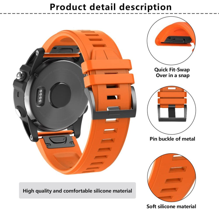 Very Beautiful Garmin Smartwatch Silicone Universel Strap - Orange#serie_5