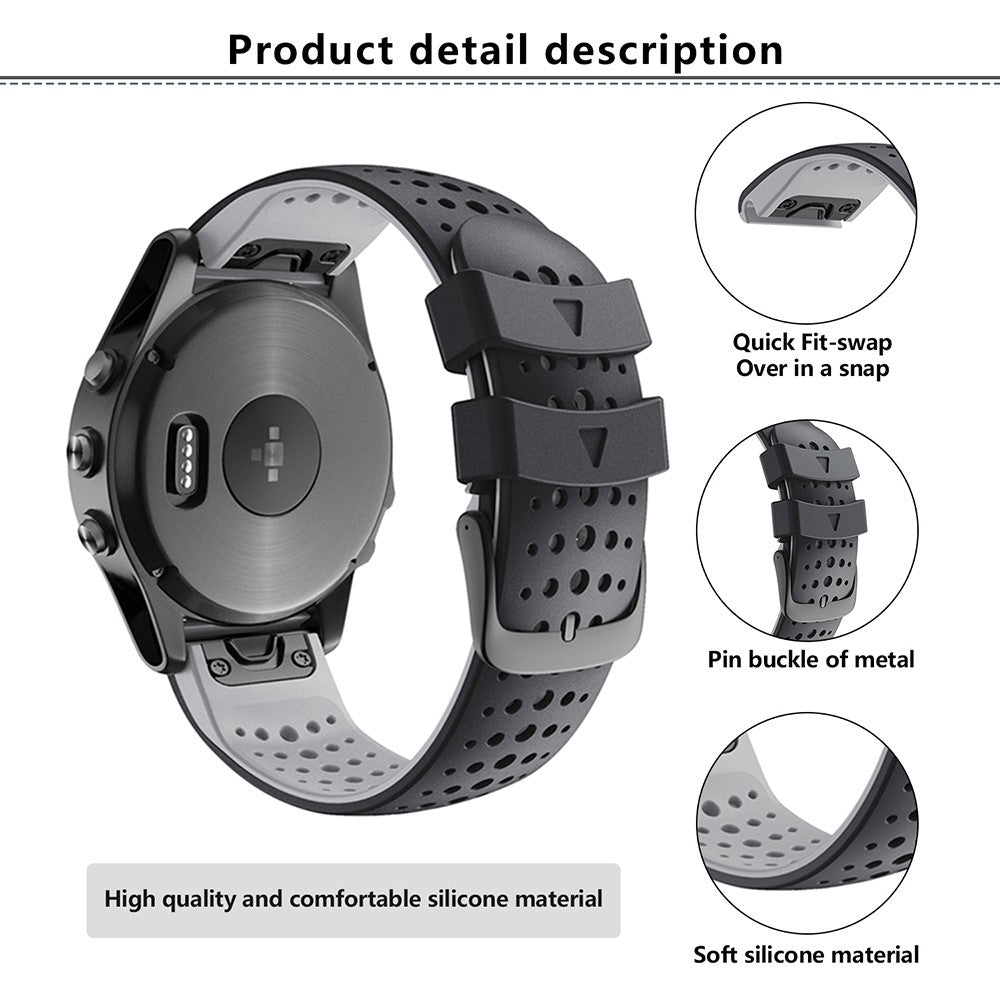 Super Stylish Garmin Smartwatch Silicone Universel Strap - Silver#serie_3