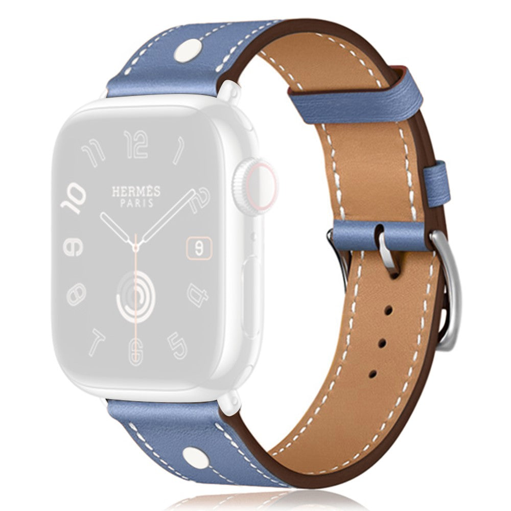 Cool Apple Smartwatch Genuine Leather Universel Strap - Blue#serie_3