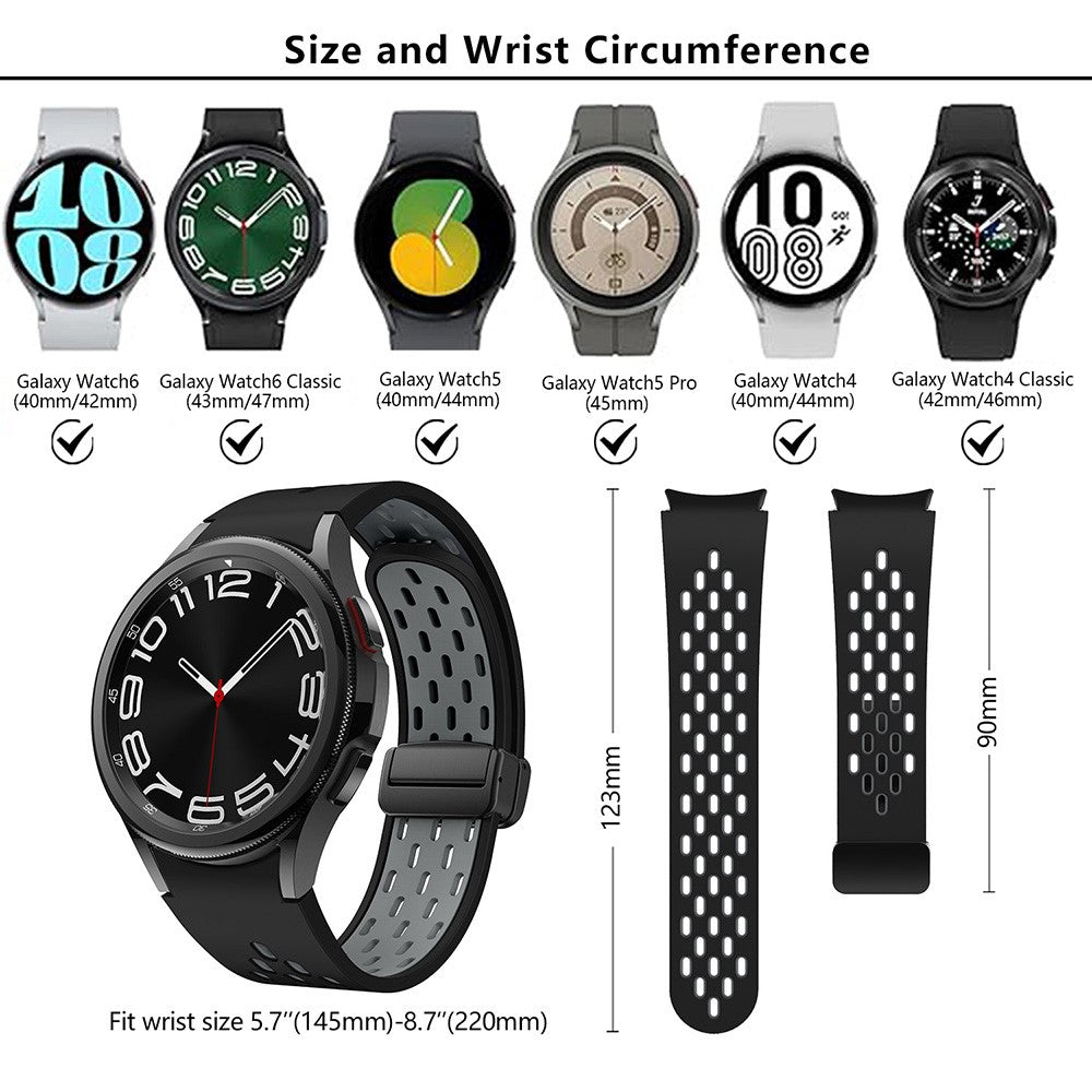 Mega Tough Samsung Smartwatch Silicone Universel Strap - Black#serie_1