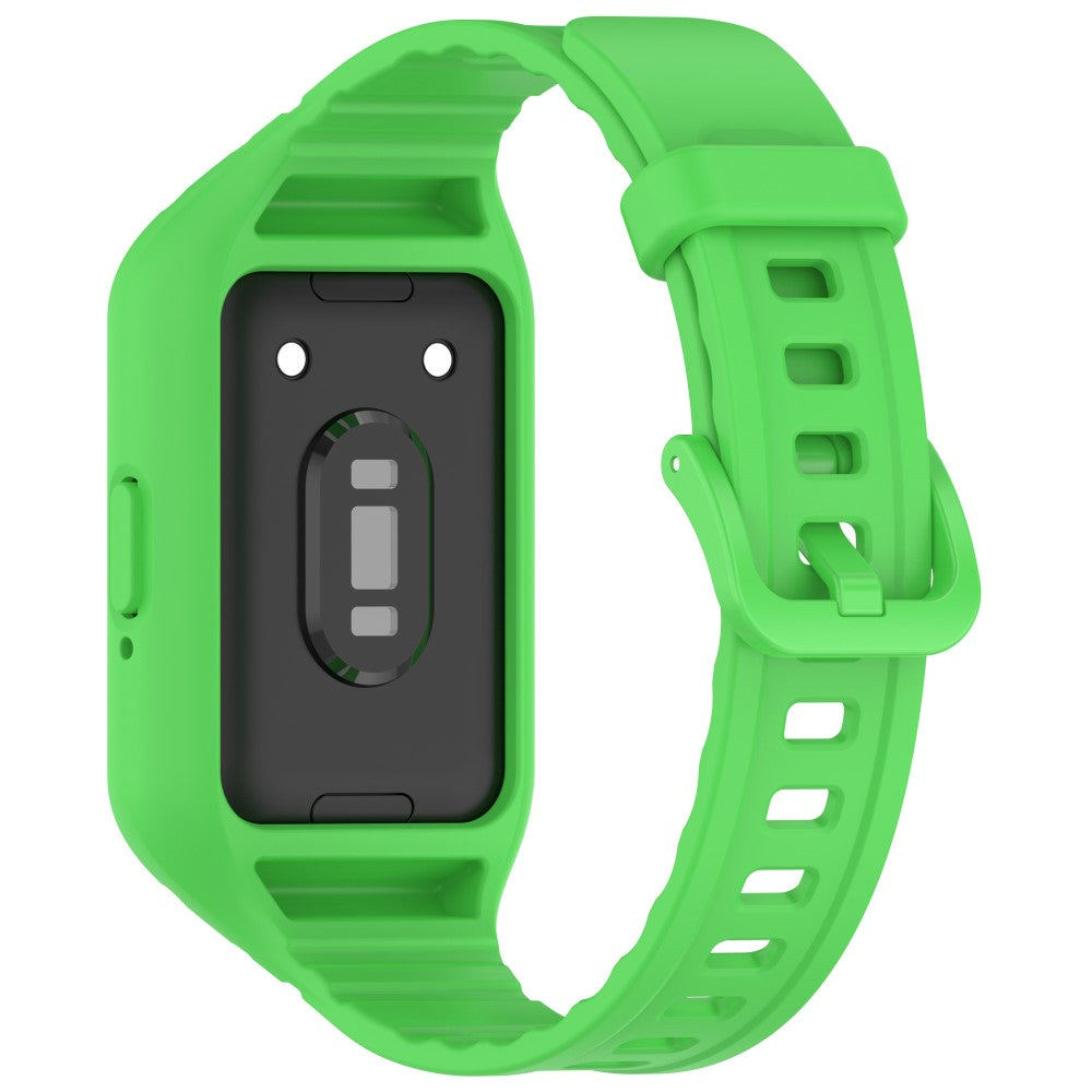 For Samsung Galaxy Fit3 Integrated Silicone Strap with Watch Case Replacement Wrist Band - Fluorescent Green#serie_12