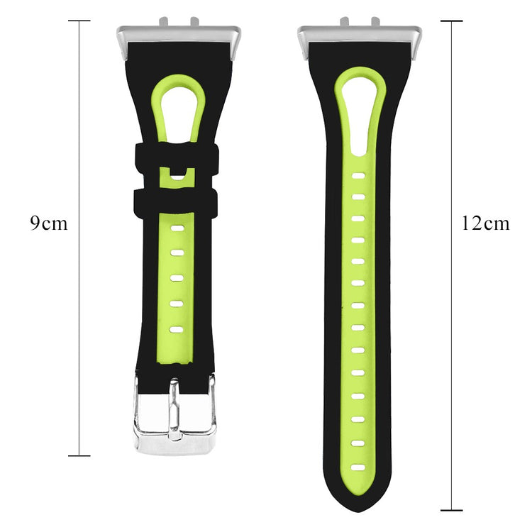 SM-R390 For Samsung Galaxy Fit3 Silicone Watch Band Adjustable Dual Color Wrist Strap - Black+Green#serie_5