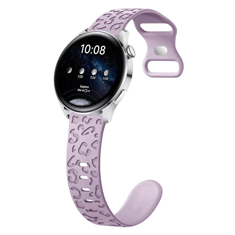 Samsung Galaxy Watch3 45mm / Huawei Watch 4 Pro 22mm Watch Band Leopard Printed Design - Lavender#serie_12