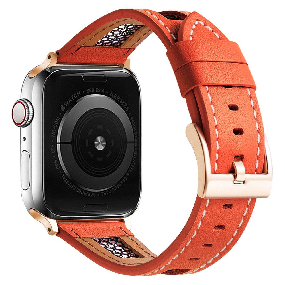 Exquisite Apple Smartwatch Genuine Leather Universel Strap - Orange#serie_3