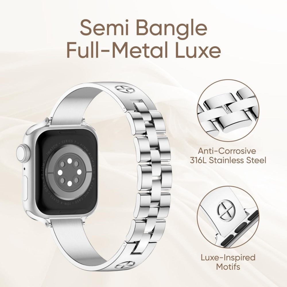 Super Stylish Apple Smartwatch Metal Universel Strap - Silver#serie_4