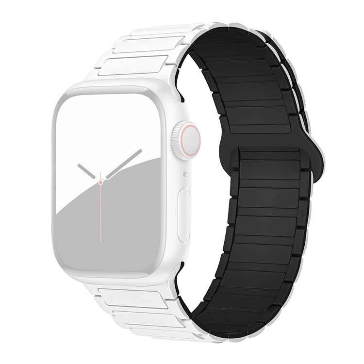 Apple Watch Ultra 2 Ultra 49mm / 9 8 7 45mm / 6 5 4 SE (2022) SE (2023) SE 44mm / 3 2 1 42mm Silicone Strap Magnetic - White / Black#serie_1