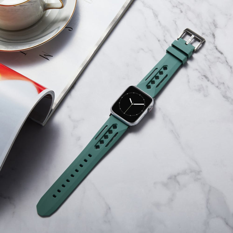 Apple Watch Series 41mm - 40mm - 38mm Watch Strap Hollow Silicone Band - Green#serie_5