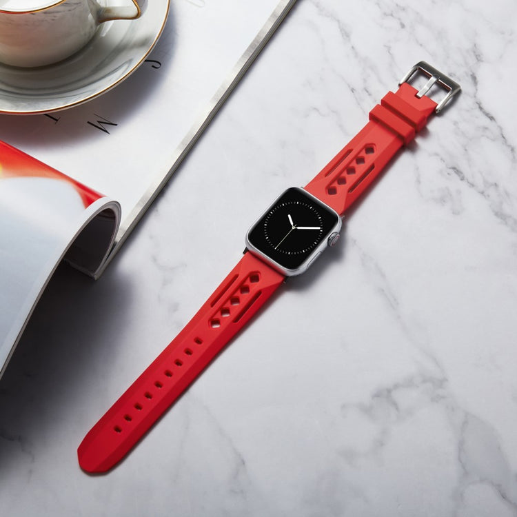 Apple Watch Series 41mm - 40mm - 38mm Watch Strap Hollow Silicone Band - Red#serie_11