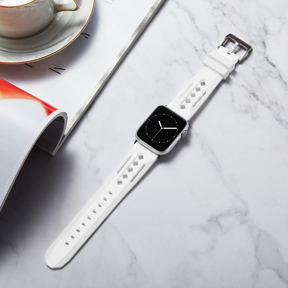 Apple Watch Series 41mm - 40mm - 38mm Watch Strap Hollow Silicone Band - White#serie_12