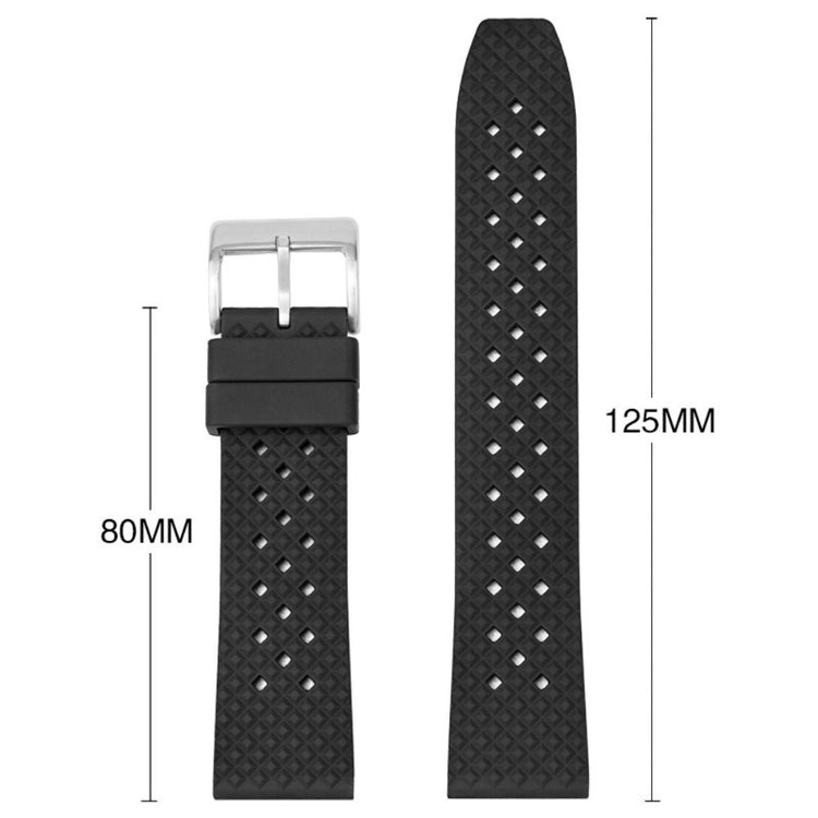 Huawei Watch GT 3 42mm / GT 3 Pro 43mm Watch Strap 20mm Fluorubber Wrist Band - Black+Black Buckle#serie_8