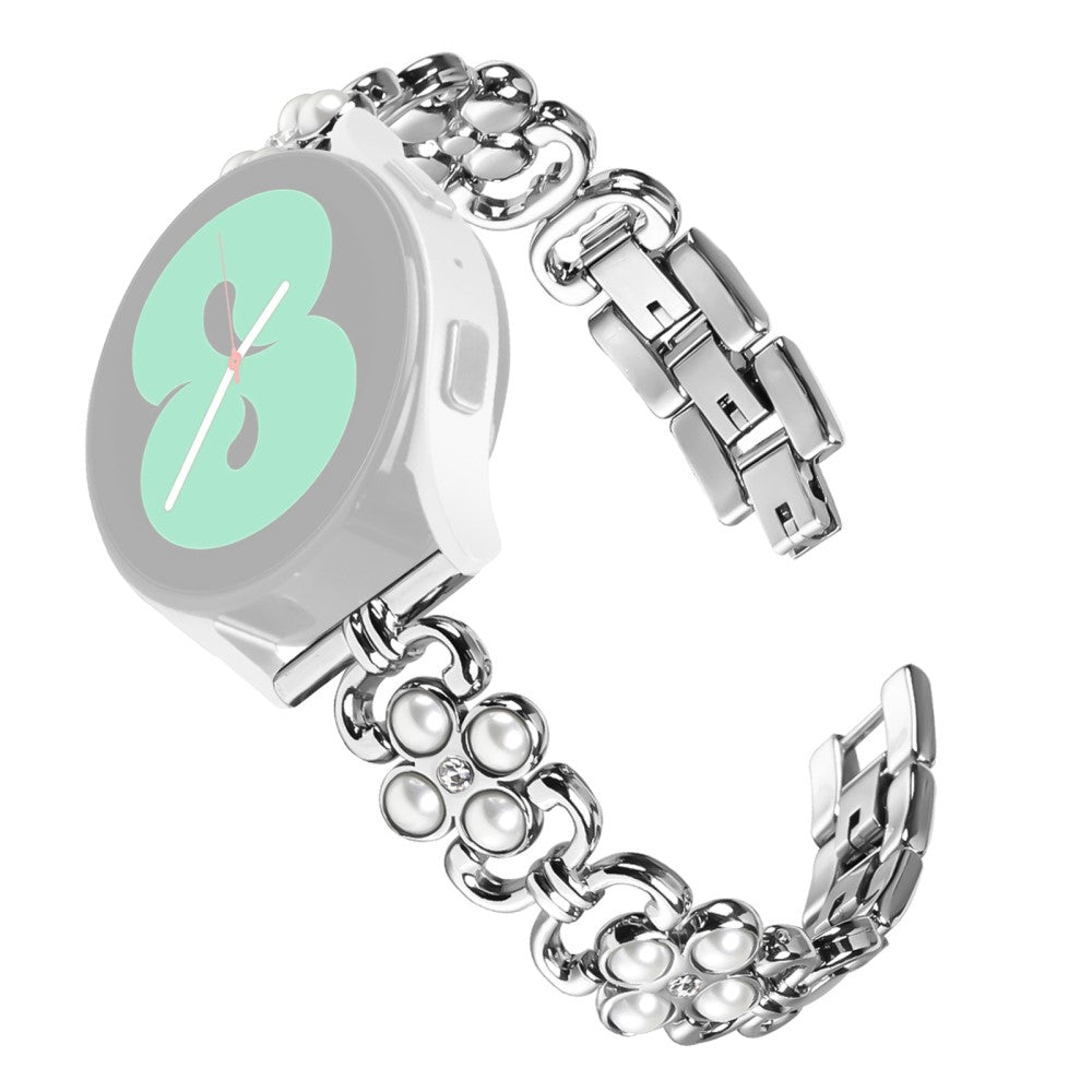 Samsung Gear Sport / S2 Classic Wristbandstainless Steel Pearl Four Leaf Clover Decor Watch Strap - Silver#serie_3