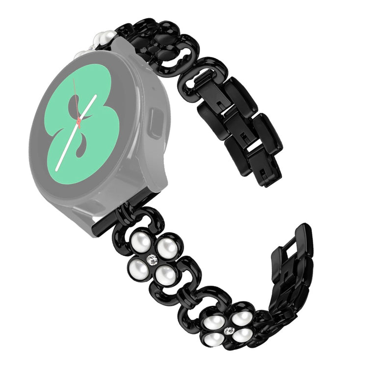 Garmin Vivomove Sport / Venu 2 Plus Stainless Steel Bracelet Pearls Four Leaf Clover Watch Strap - Black#serie_2