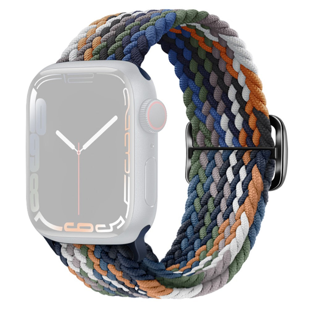 Apple Watch Series 9 8 7 41mm / 6 5 4 SE (2022) SE (2023) SE 40mm / 3 2 1 38mm Watch band Braided Nylon Strap - Denim Multi-color#serie_15