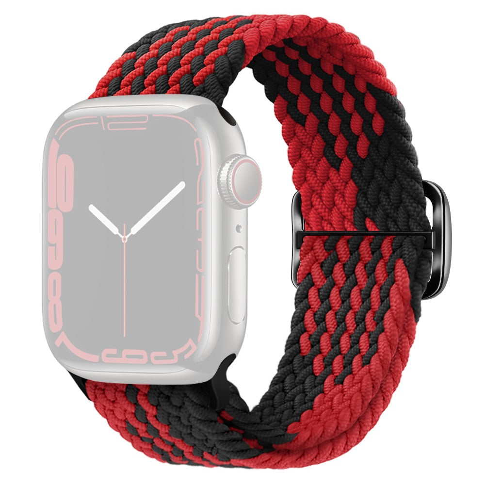 Apple Watch Ultra 2 Ultra 49mm / 9 8 7 45mm / 6 5 4 SE (2023) SE (2022) SE 44mm / 3 2 1 42mm Strap Nylon Braided Watch band  - Z-shape Black+Red#serie_3