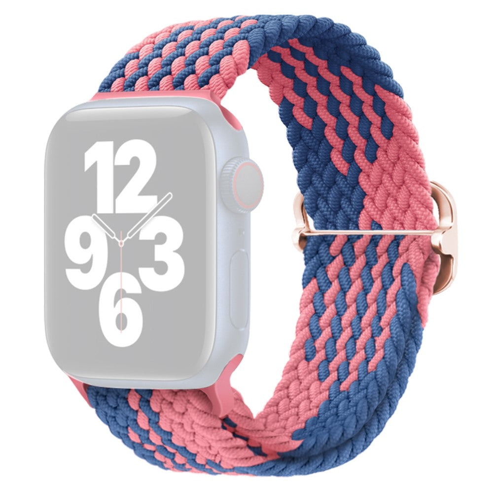 Apple Watch Ultra 2 Ultra 49mm / 9 8 7 45mm / 6 5 4 SE (2023) SE (2022) SE 44mm / 3 2 1 42mm Strap Nylon Braided Watch band  - Z-shape Blue+Pink#serie_5