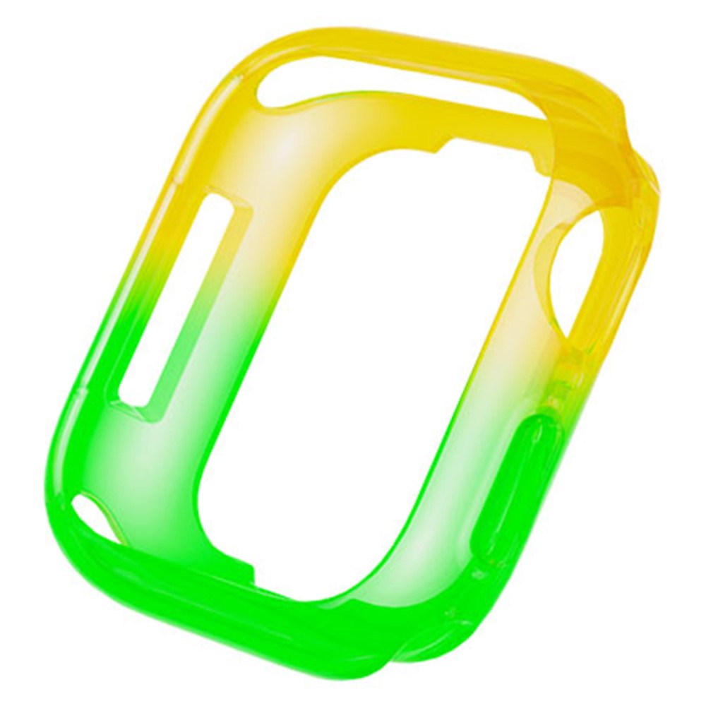 Apple Watch Series 4 / 5 / 6 / SE / SE (2022) 44mm / 7 / 8 / 9 45mm Dual Color Translucent Matte Flexible Watch Case - Yellow+Green#serie_4