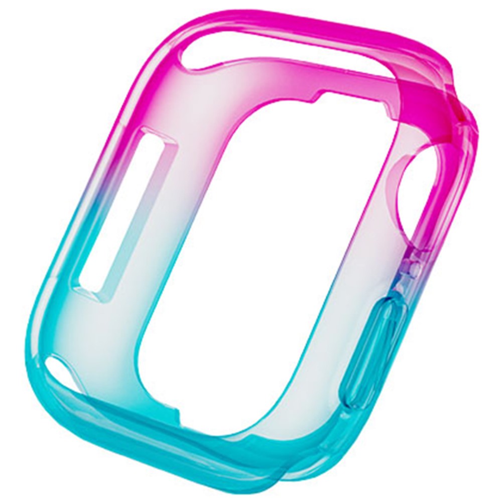 Apple Watch Series 4 / 5 / 6 / SE / SE (2022) 40mm / 7 / 8 / 9 41mm Dual Color Translucent Matte Flexible Watch Case - Pink+Blue#serie_3