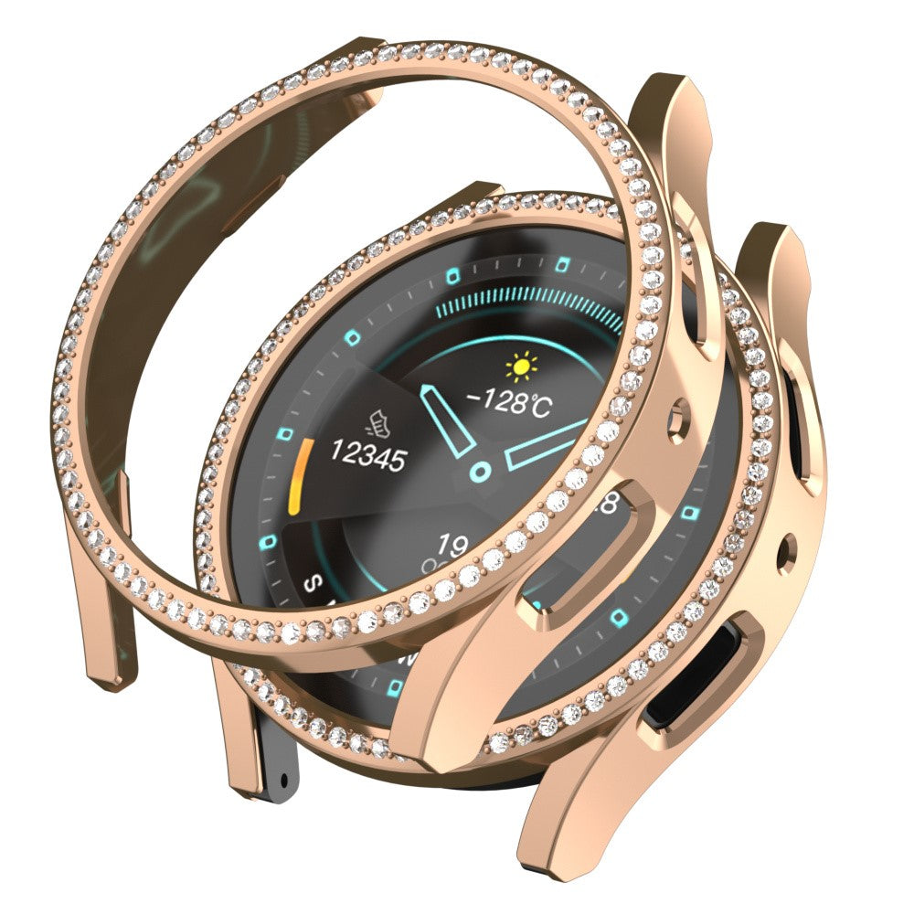 Samsung Galaxy Watch7 44mm Bump Resistant Watch Case Rhinestone Decor Hollow-Out Cover - Rose Gold#serie_4