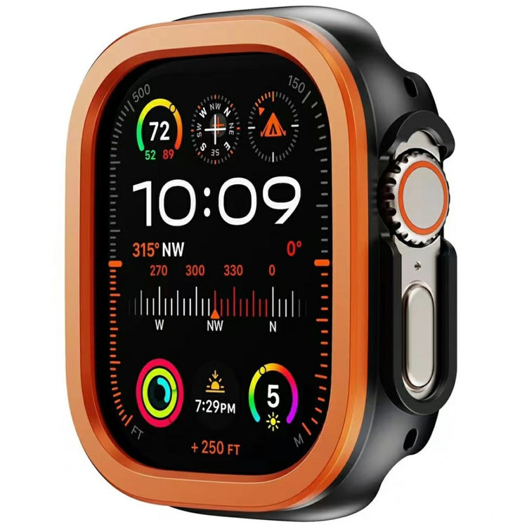 Apple Watch Ultra 2 / Ultra 49mm Watch Case Half Coverage Hollow Bump Resistant and Metal Frame Cover - Orange#serie_1