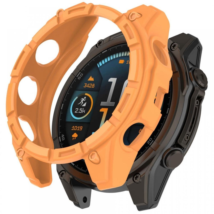 Garmin Fenix 8 51mm Flexible Watch Case Anti-Scratch Hollow Watch Frame Cover - Orange#serie_3