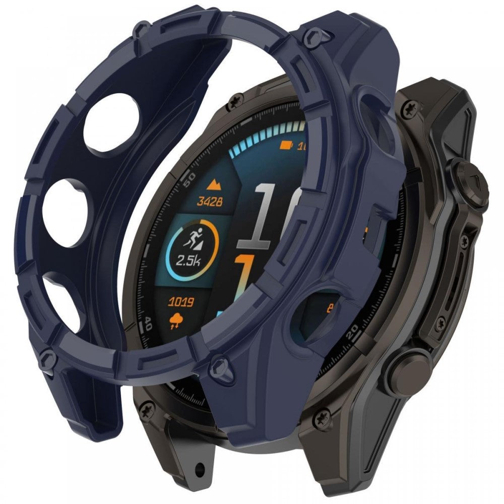 Garmin Fenix 8 47mm Flexible Watch Case Anti-Scratch Hollow Watch Frame Cover - Midnight Blue#serie_5