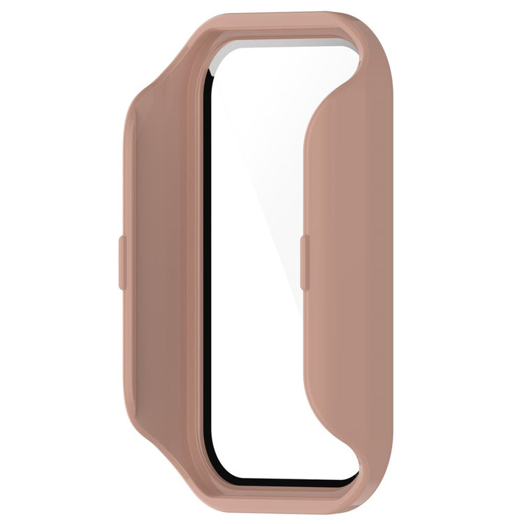 Super Godt Universal Cover med Skærmbeskytter i Silikone og Glas passer til Xiaomi Smart Band 8 Active / Xiaomi Redmi Band 2 - Pink#serie_6
