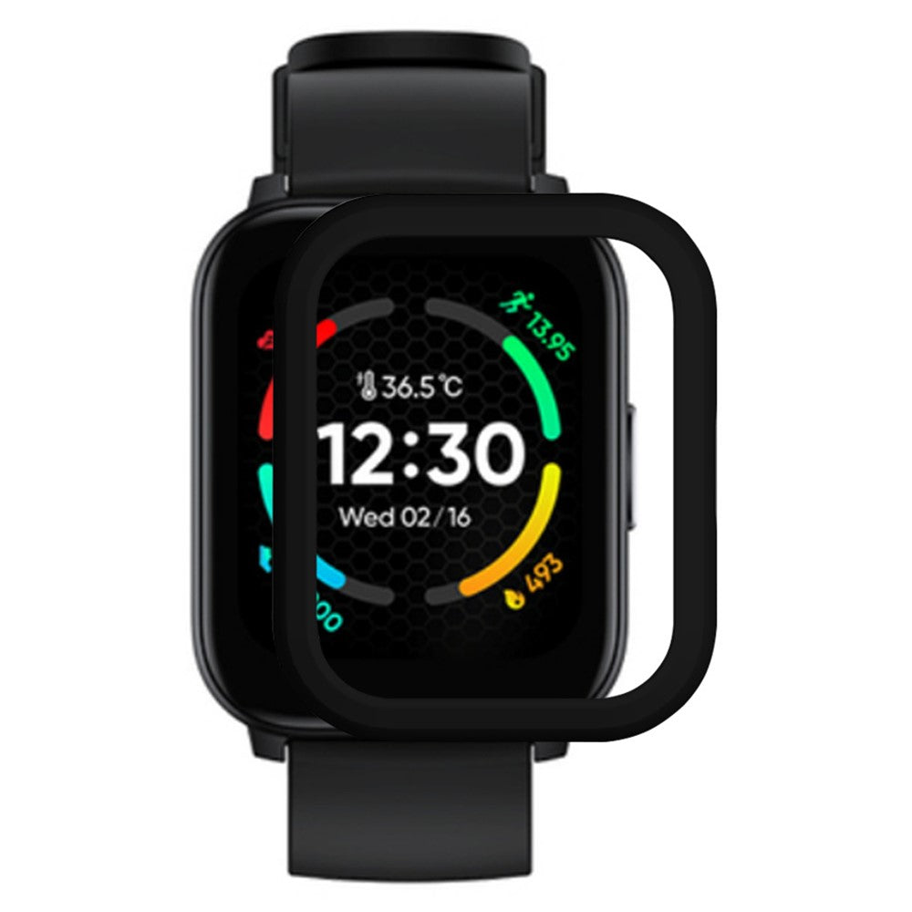 Hårdt Silikone Bumper passer til Realme TechLife Watch S100 - Sort#serie_1