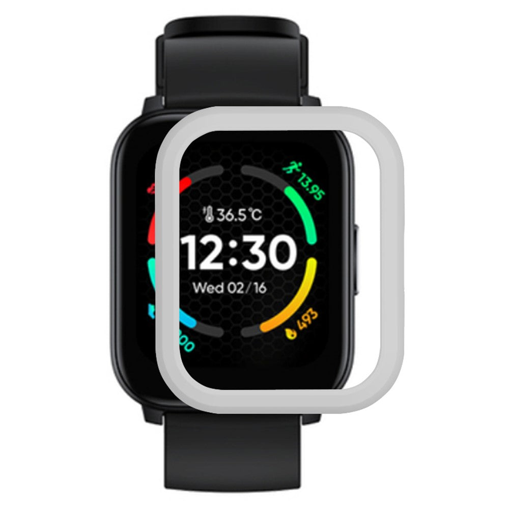 Hårdt Silikone Bumper passer til Realme TechLife Watch S100 - Hvid#serie_3
