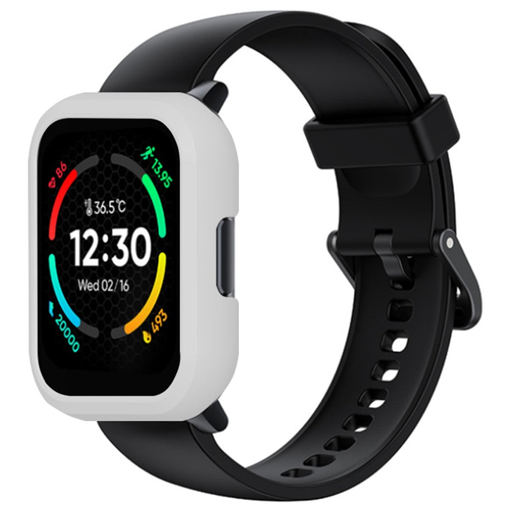 Hårdt Silikone Bumper passer til Realme TechLife Watch S100 - Hvid#serie_3