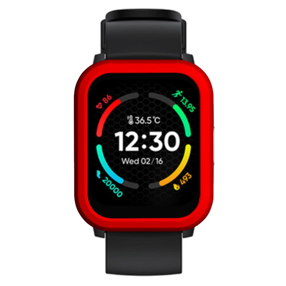 Hårdt Silikone Bumper passer til Realme TechLife Watch S100 - Rød#serie_4